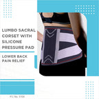 VISSCO LUMBO SACRAL CORSET WITH SILICONE PRESSURE PAD & DOUBLE STRAPS (MODERATE SUPPORT)- GREY