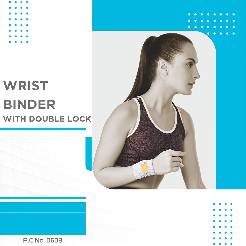 VISSCO WRIST BINDER WITH DOUBLE LOCK (MILD SUPPORT) - GREY