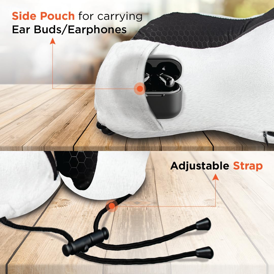 VISSCO TRA-WELL ERGONOMIC NECK PILLOW WITH SLEEPING GEL EYE MASK