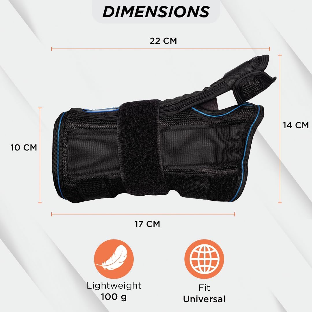 VISSCO WRIST BRACE WITH THUMB SUPPORT - BLACK