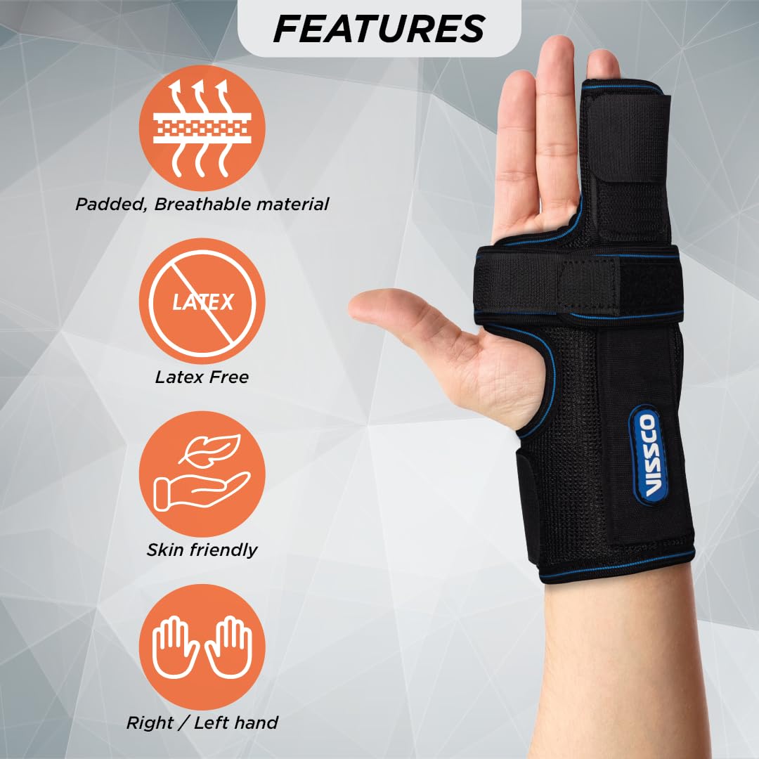 VISSCO BOXER'S SUPPORT BRACE | DETACHABLE SPLINTS (BLACK)