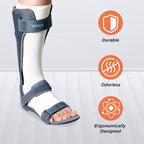 VISSCO FOOT DROP SUPPORT WITH PADDING, FOR PERONEAL NERVE PALSY, FREE STOCKINETTE, LIGHTWEIGHT (GREY)