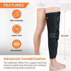VISSCO KNEE STABLER - LONG 22" BRACE (BLACK)