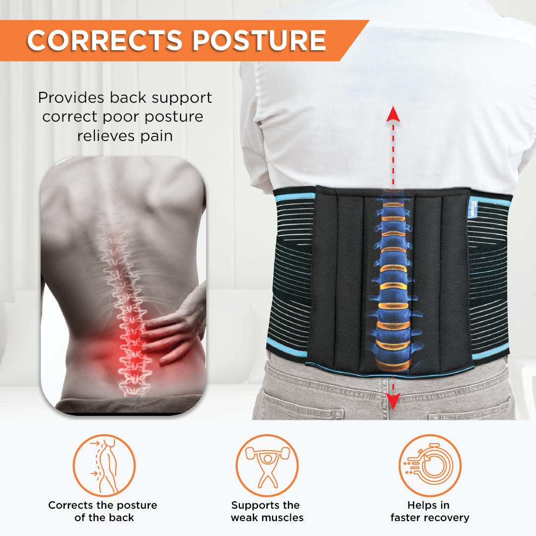VISSCO LUMBOSET BELT(BASIC) - MILD SUPPORT | PROVIDES SUPPORT TO THE BACK (BLACK)