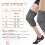 VISSCO STRECHABLE 2D KNEE CAP | IDEAL MILD SUPPORT FOR FREE KNEE MOVEMENT - GREY