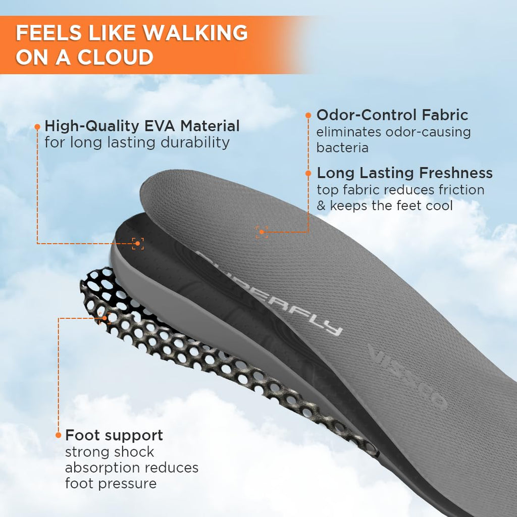 VISSCO SUPERFLY INSOLES | PROVIDES FOOT SUPPORT FOR RELIEVING FOOT PAIN