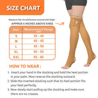 VISSCO VEIN VARICOSE STOCKINGS | PROVIDES LEG COMPRESSIONS TO IMPROVE BLOOD CIRCULATION & RELIEVES PAIN (BEIGE)