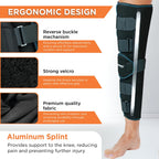 VISSCO KNEE STABLER - LONG 22" BRACE (BLACK)