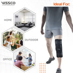 VISSCO KNEE STABLER - SHORT (14" BRACE) | IDEAL FIRM KNEE SUPPORT THAT LIMITS KNEE MOTION - BLACK