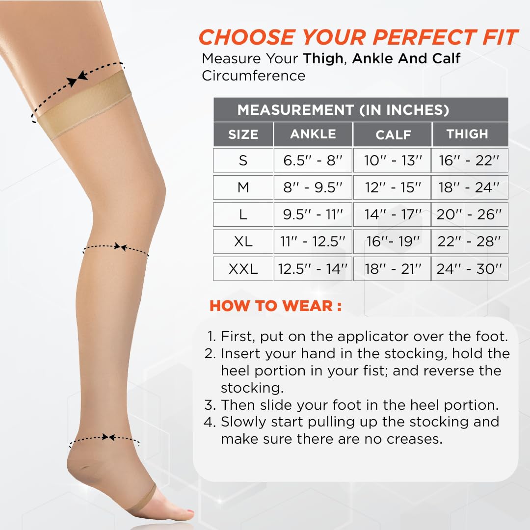 VISSCO MEDICAL COMPRESSION - CLASS 2 THIGH LENGTH | MILD SUPPORT (BEIGE)