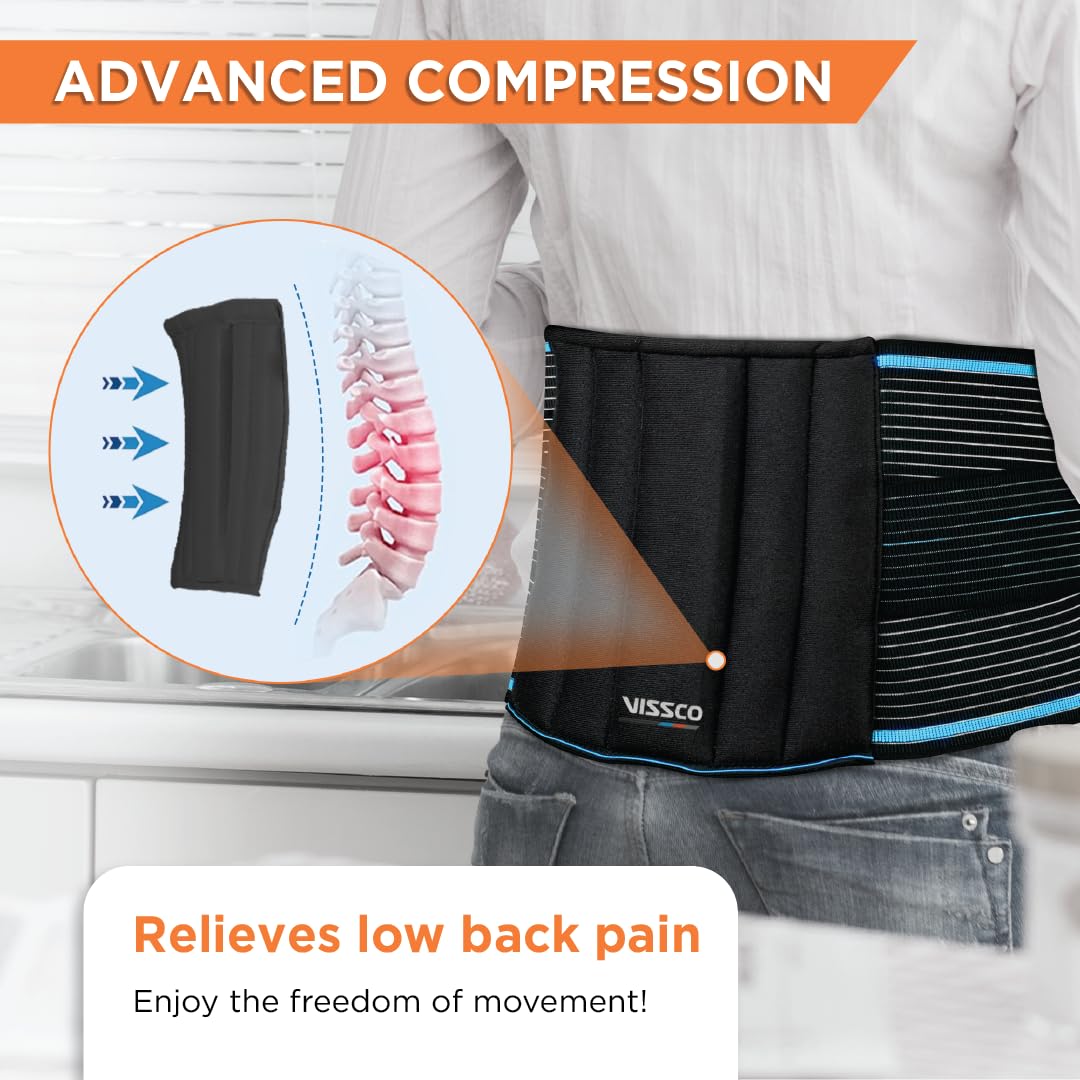 VISSCO LUMBOSET BELT(BASIC) - MILD SUPPORT | PROVIDES SUPPORT TO THE BACK (BLACK)