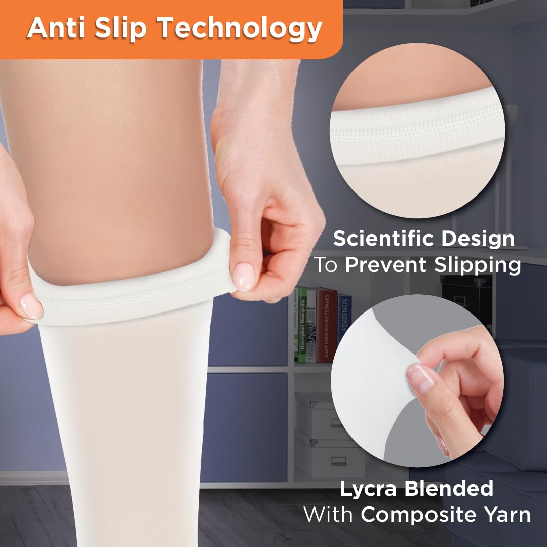VISSCO ANTI-EMBOLISM - KNEE (LOWER INSPECTION HOLE) | MILD SUPPORT | IMPROVE BLOOD CIRCULATION