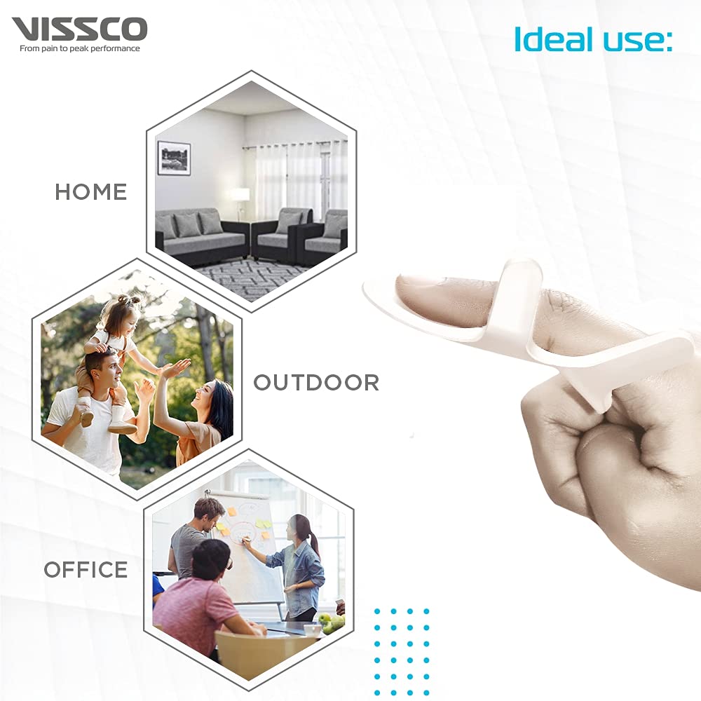 VISSCO FINGER SPLINT | FIRM FINGER SUPPORT FOR METACARPAL FRACTURE (WHITE)