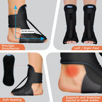 VISSCO FOOT RAISER WITH DETACHABLE SPLINTS, SUPPORT FOR PLANTAR FASCIITIS (BLACK)