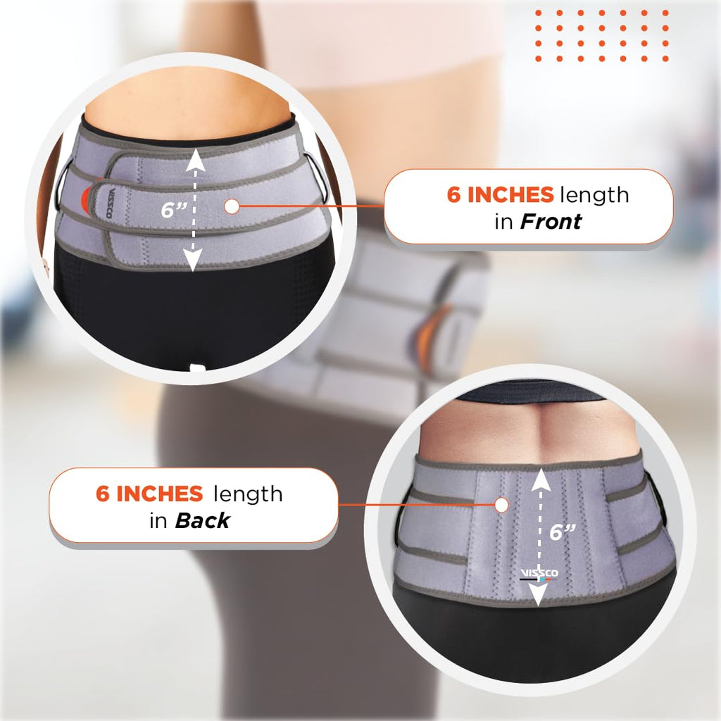 VISSCO NEOPRENE BACK SUPPORT BELT 6" SUPPORT THE LUMBAR SPINE