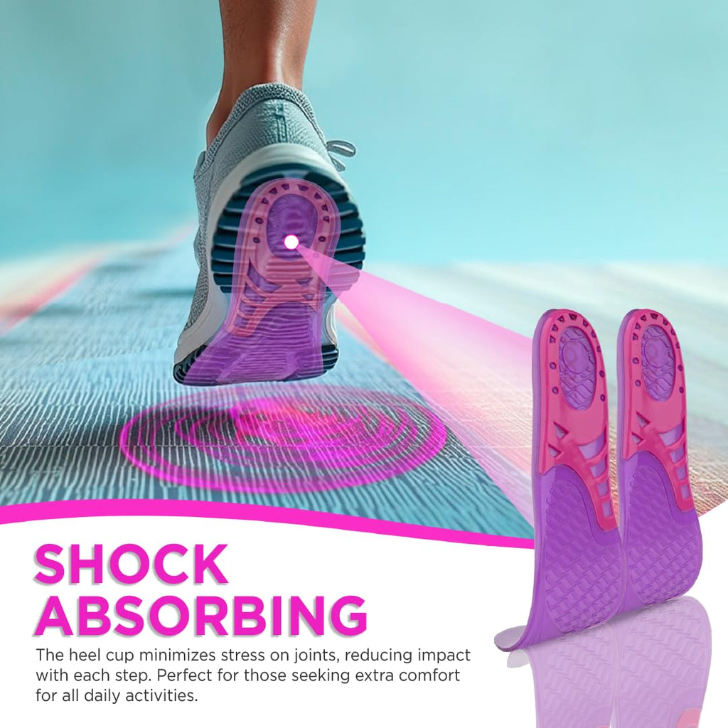 VISSCO FOOTSOL PREMIUM GEL INSOLES FOR ALL DAY COMFORT & PAIN RELIEF - FOR WOMEN ( SHOE SIZE 5-9)