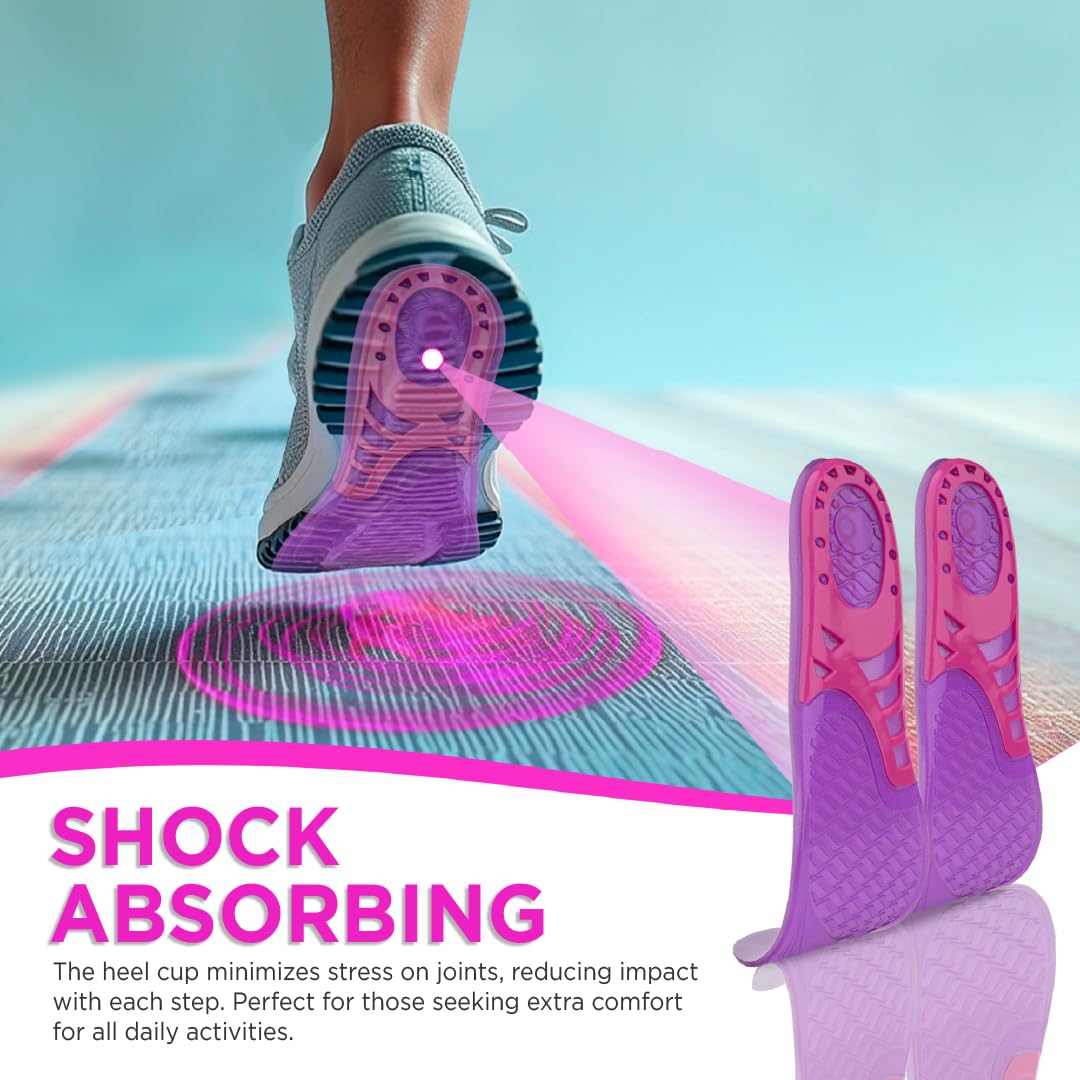 VISSCO FOOTSOL PREMIUM GEL INSOLES FOR ALL DAY COMFORT & PAIN RELIEF - FOR WOMEN ( SHOE SIZE 5-9)