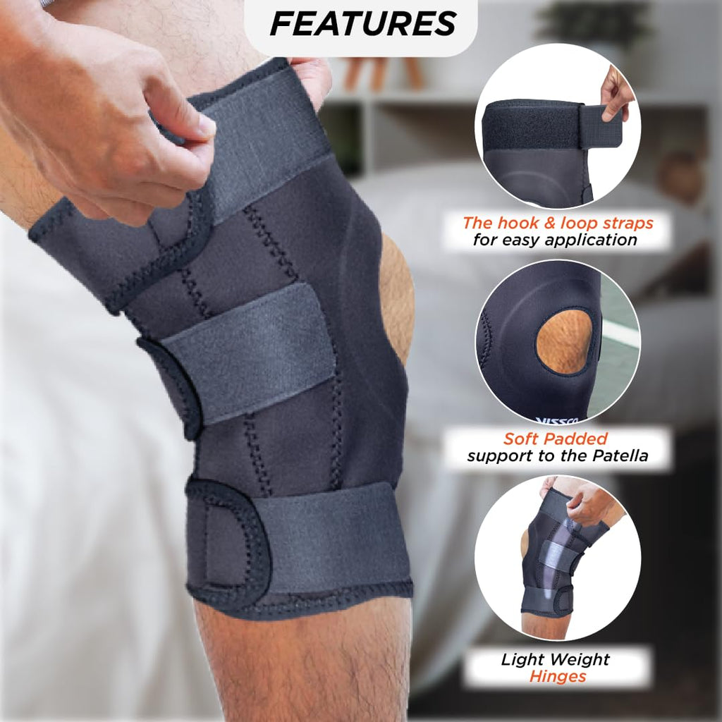 VISSCO FUNCTIONAL KNEE SUPPORT - BLACK (SINGLE PIECE)
