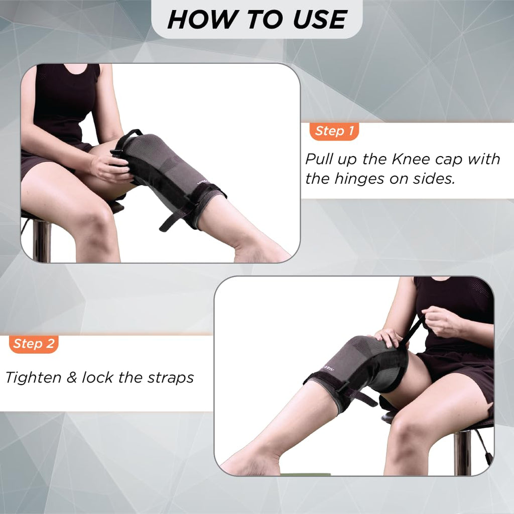VISSCO HINGED KNEE CAP - GREY (SINGLE PIECE)