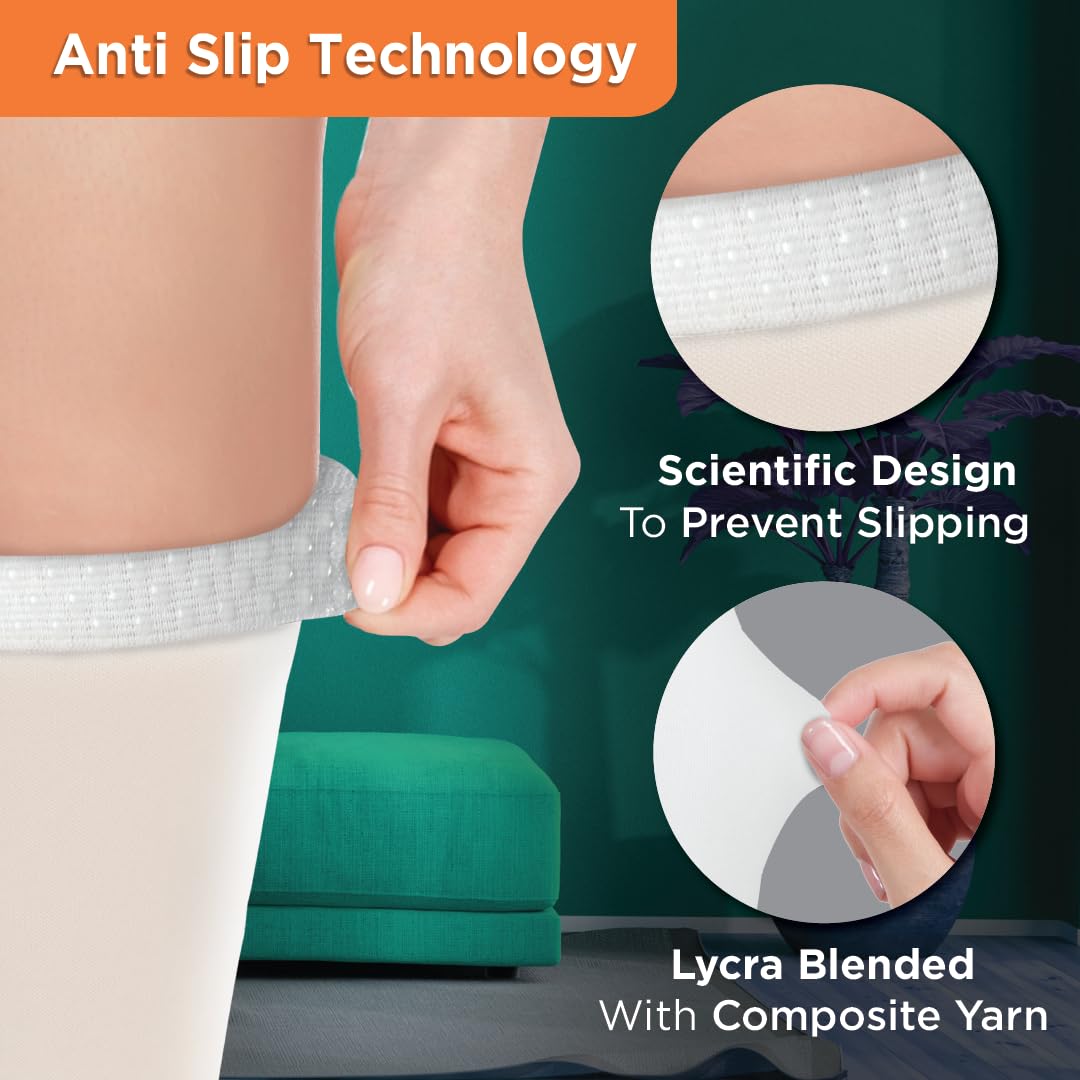 VISSCO ANTI-EMBOLISM - THIGH (LOWER INSPECTION HOLE) | MILD SUPPORT| IMPROVE BLOOD CIRCULATION
