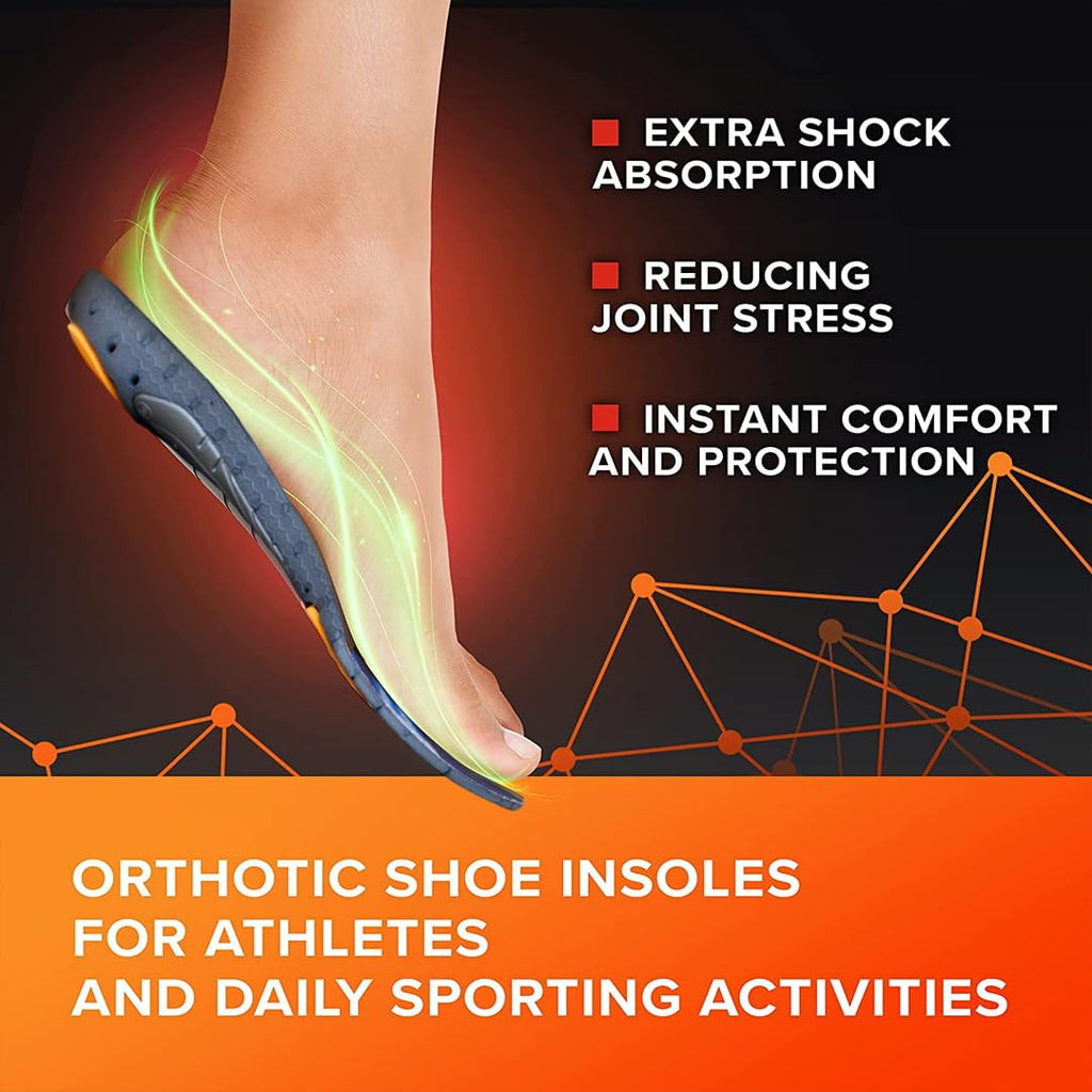 VISSCO FOOTSOL INSOLES FOR LOW ARCH, FLAT FEET, INSOLES FOR HEEL PAIN, OVER-PRONATION