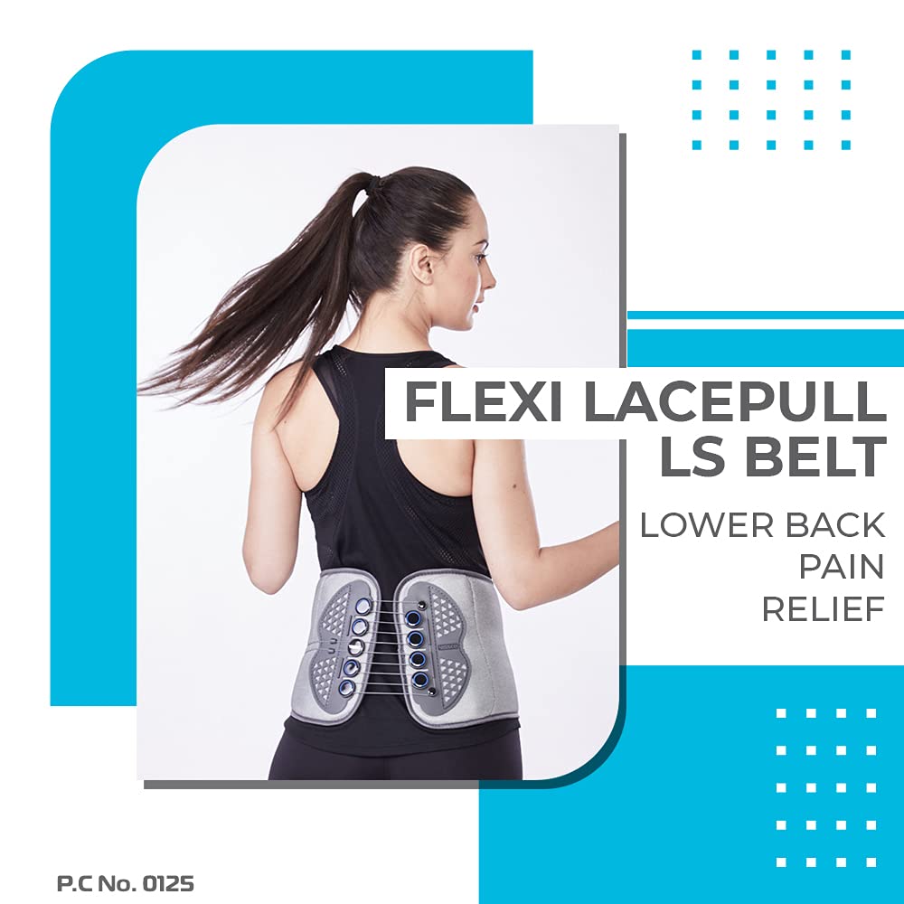 VISSCO FLEXI LACEPULL LS BELT (MODERATE SUPPORT)- GREY