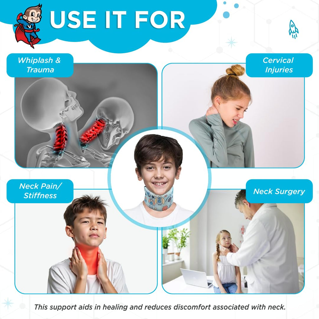 VISSCO CHAMP CERVICAL COLLAR FOR KIDS PROVIDES SUPPORT FROM NECK INJURIES