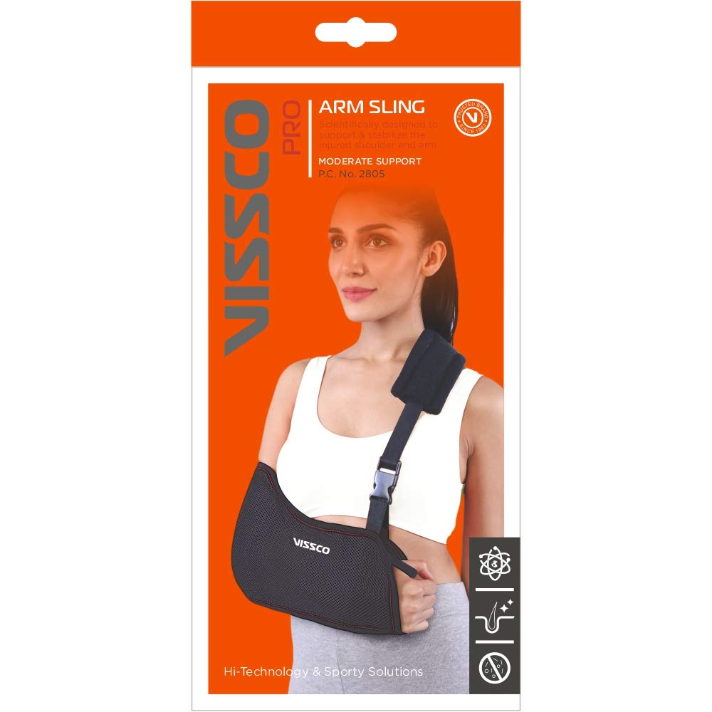 VISSCO ARM SLING | SUPPORT ARM/ELBOW FRACTURE (BLACK)