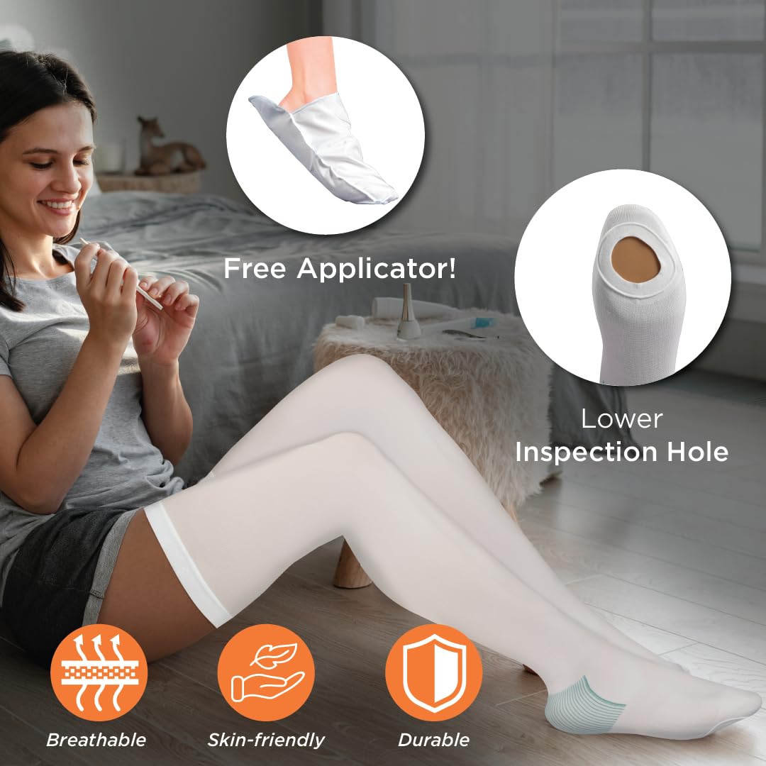 VISSCO ANTI-EMBOLISM - THIGH (LOWER INSPECTION HOLE) | MILD SUPPORT| IMPROVE BLOOD CIRCULATION