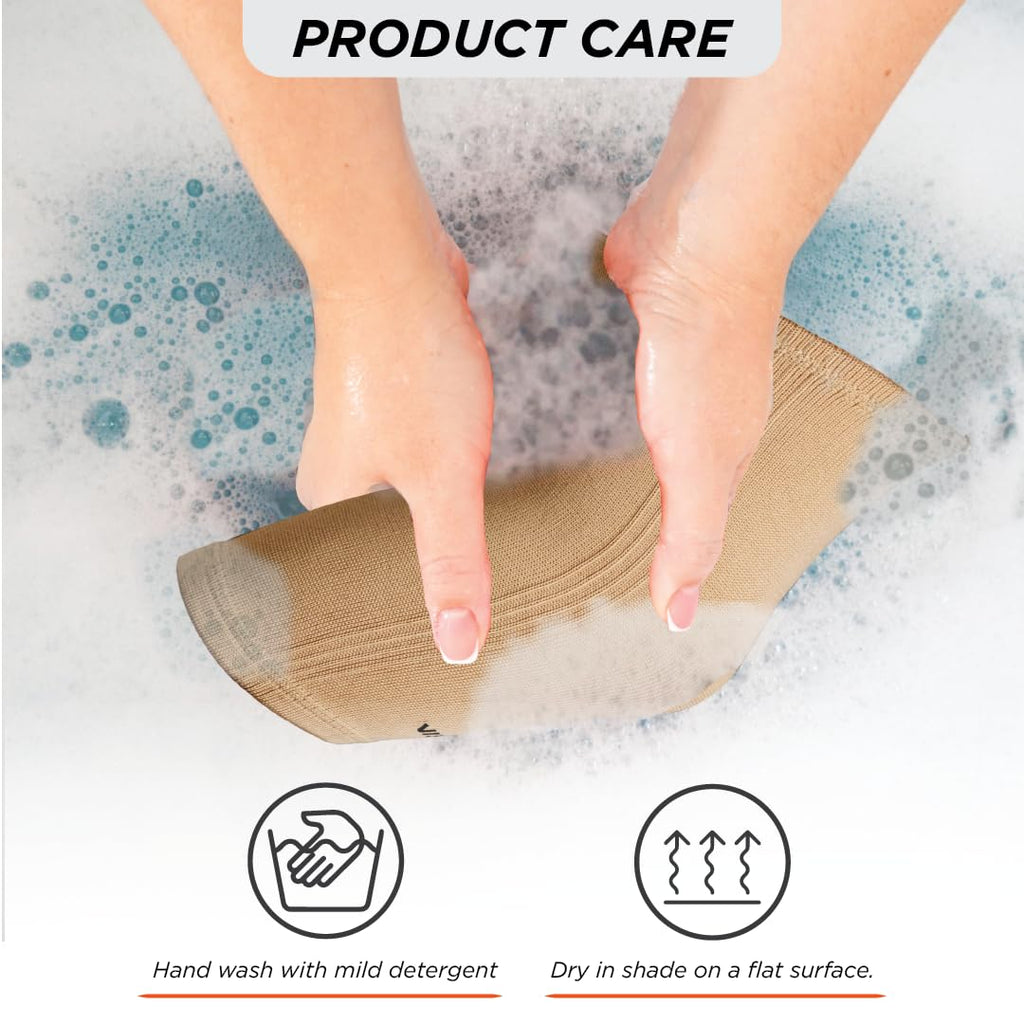 VISSCO TUBULAR ELASTIC KNEE CAP | MILD SUPPORT FOR FREE KNEE MOVEMENT (BEIGE)