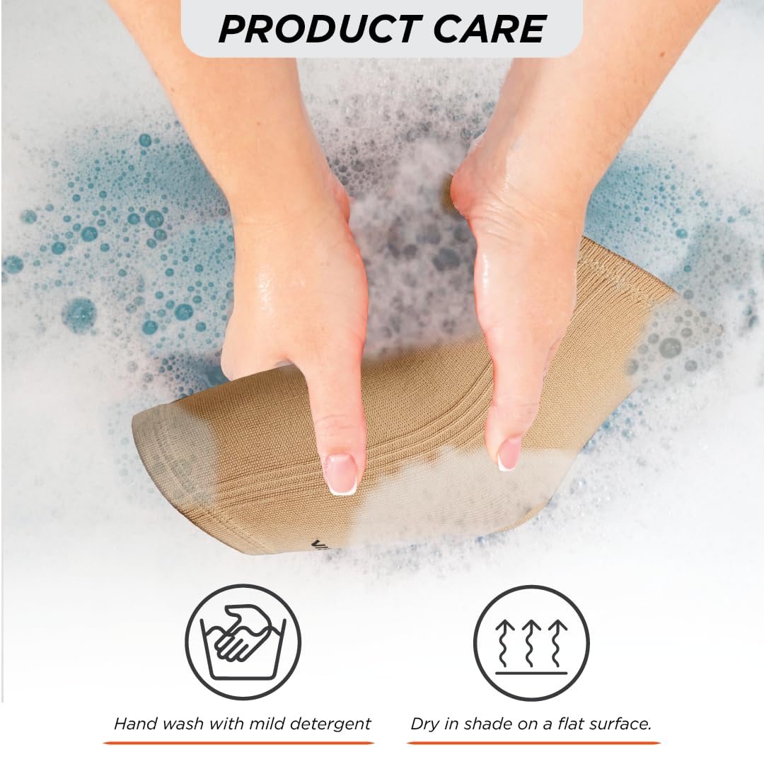 VISSCO TUBULAR ELASTIC KNEE CAP | MILD SUPPORT FOR FREE KNEE MOVEMENT (BEIGE)