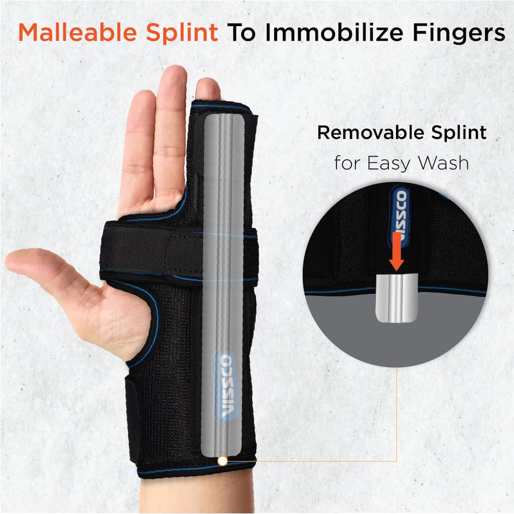 VISSCO BOXER'S SUPPORT BRACE | DETACHABLE SPLINTS (BLACK)