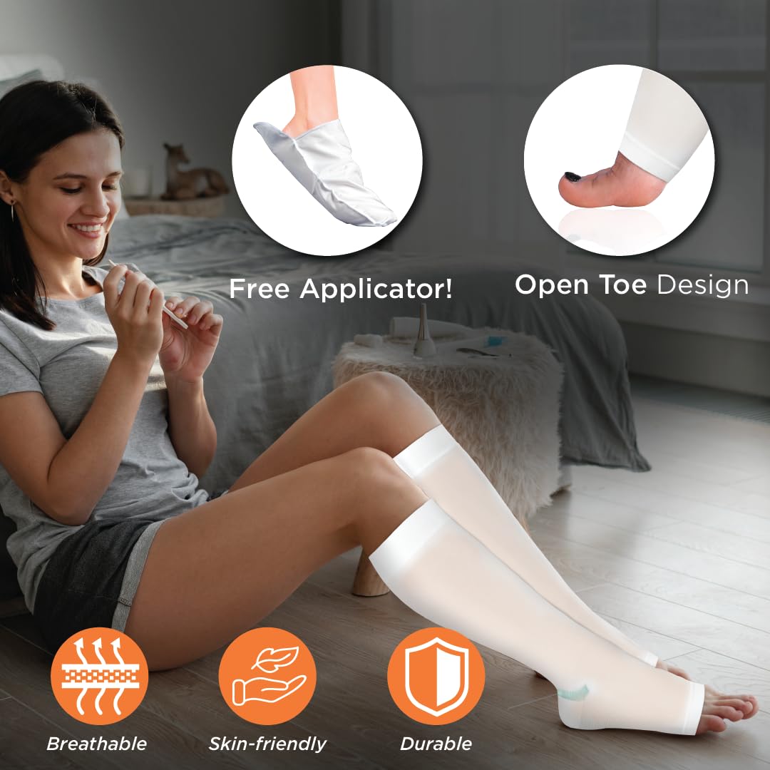 VISSCO ANTI-EMBOLISM - KNEE (MILD SUPPORT) | IMPROVES BLOOD CIRCULATION (WHITE)