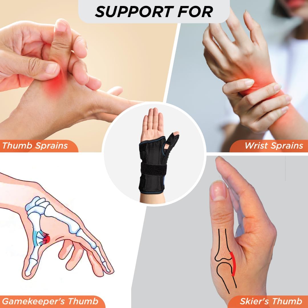 VISSCO WRIST BRACE WITH THUMB SUPPORT - BLACK