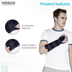 VISSCO ELASTIC WRIST SUPPORT (21CM) | PROVIDES FIRM SUPPORT FOR COLLES FRACTURE- BLACK
