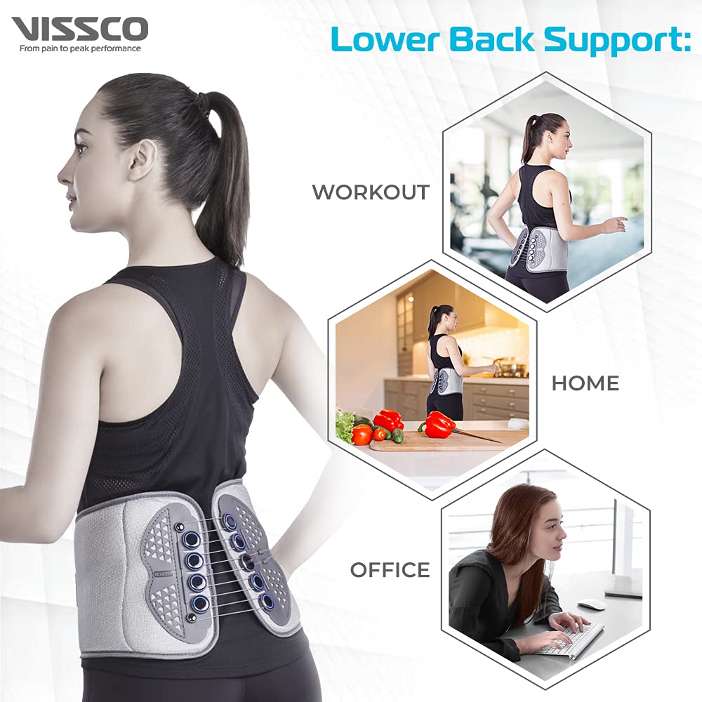 VISSCO FLEXI LACEPULL LS BELT (MODERATE SUPPORT)- GREY