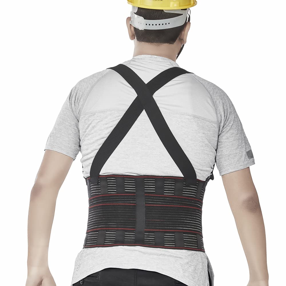 VISSCO INDUSTRIAL BACK SUPPORT (MODERATE SUPPORT) FOR LIFTING HEAVY MATERIAL/ GOODS- BLACK