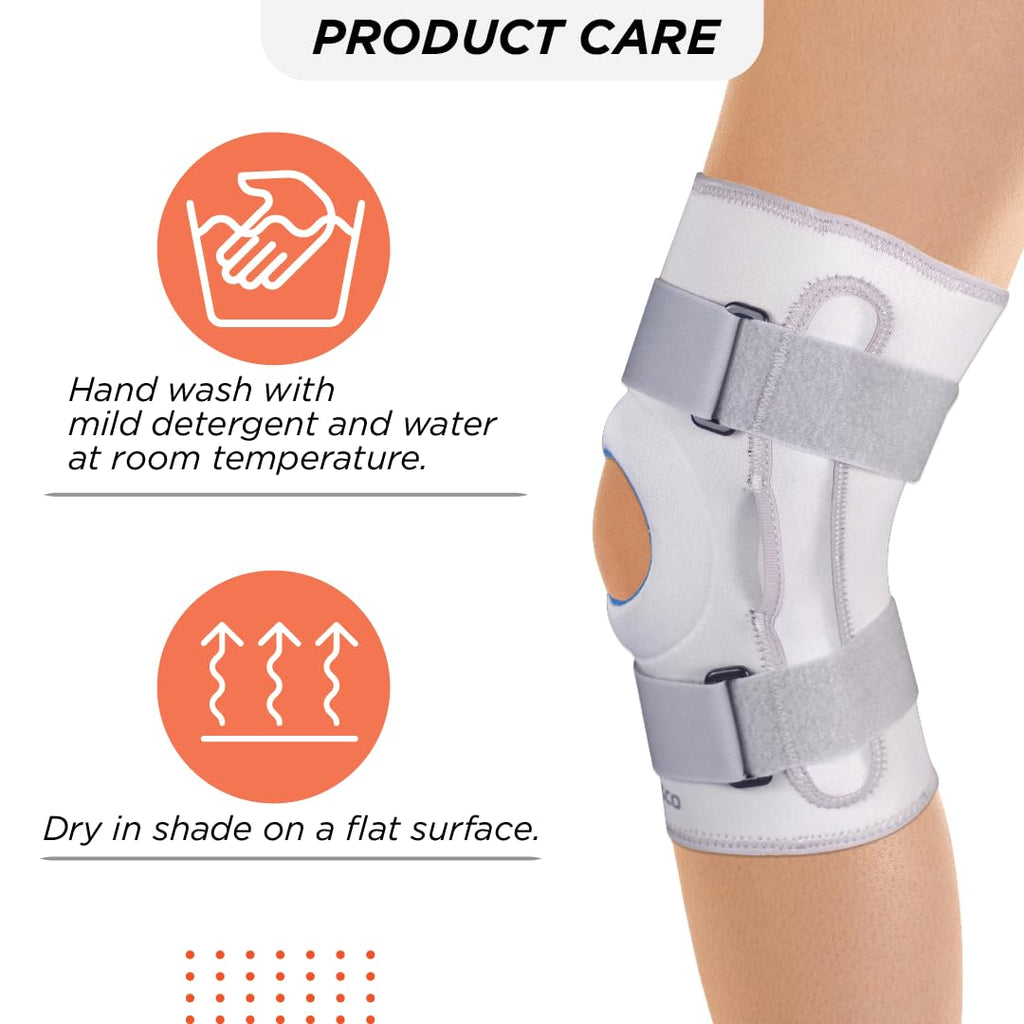 VISSCO NEOPRENE HINGED KNEE STABILIZER - GREY ( SINGLE PIECE)