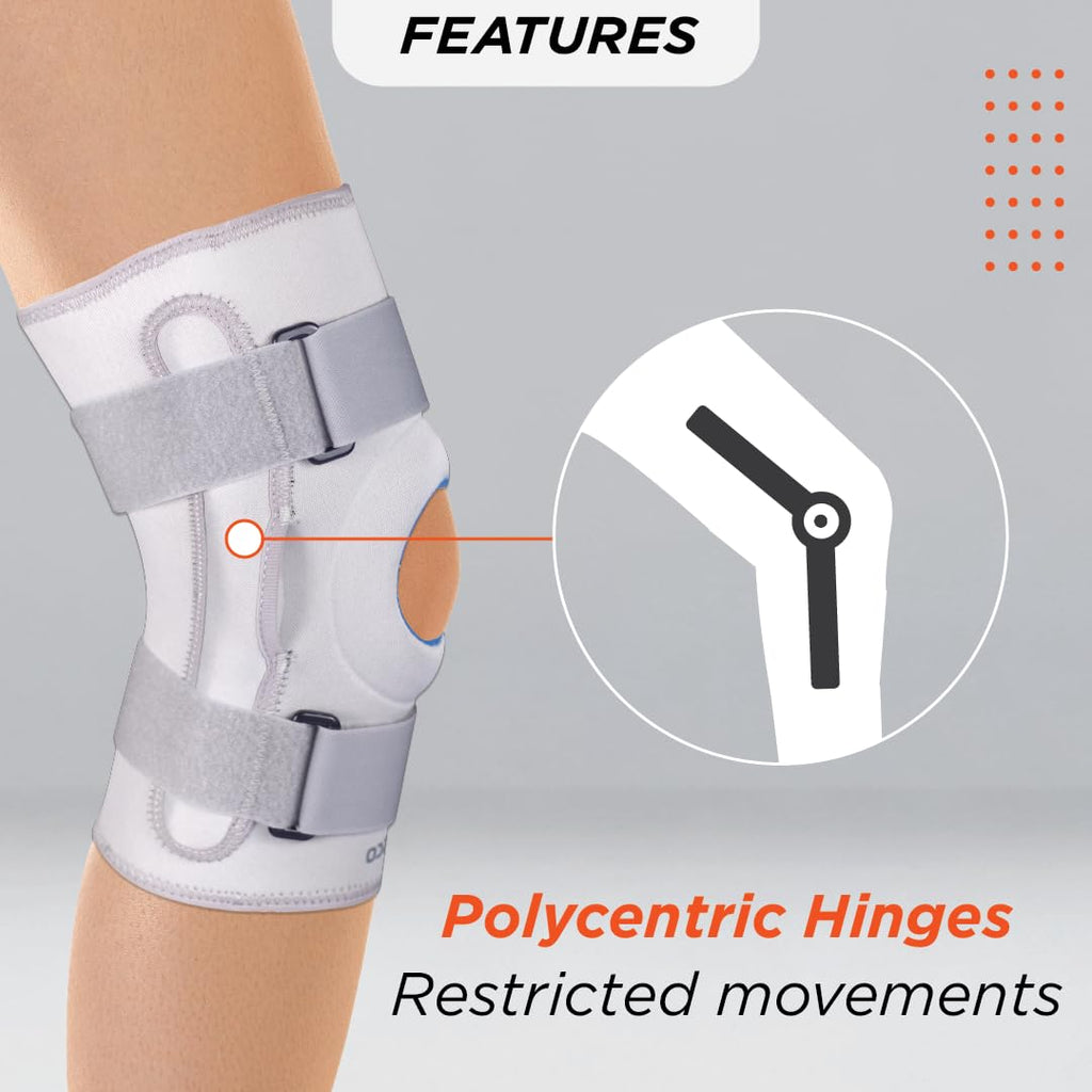 VISSCO NEOPRENE HINGED KNEE STABILIZER - GREY ( SINGLE PIECE)