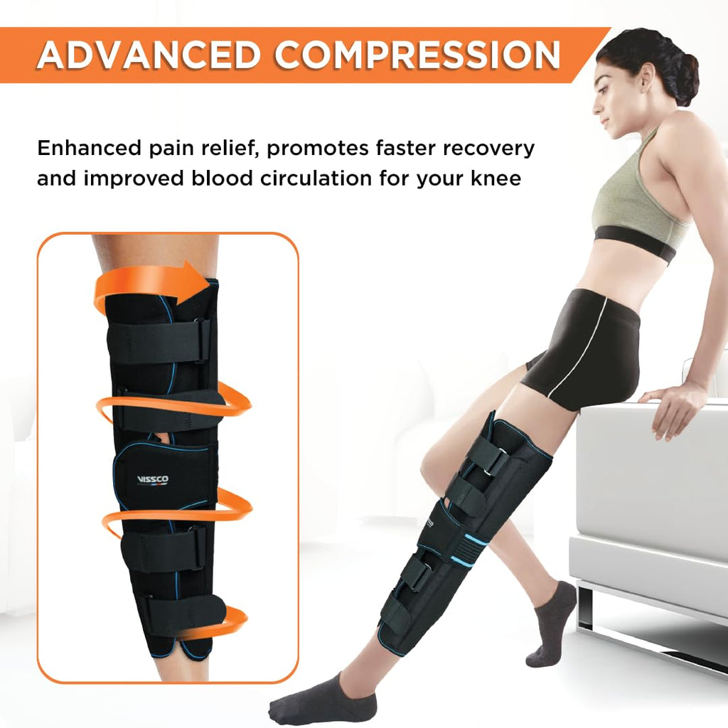 VISSCO KNEE STABLER - LONG (19" BRACE) | IDEAL FIRM KNEE SUPPORT THAT LIMITS KNEE MOTION- BLACK