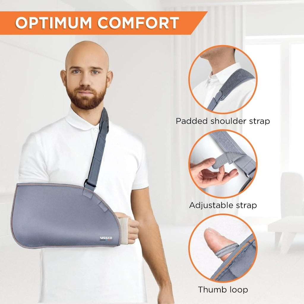 VISSCO ARM POUCH SLING (MODERATE SUPPORT)- GREY