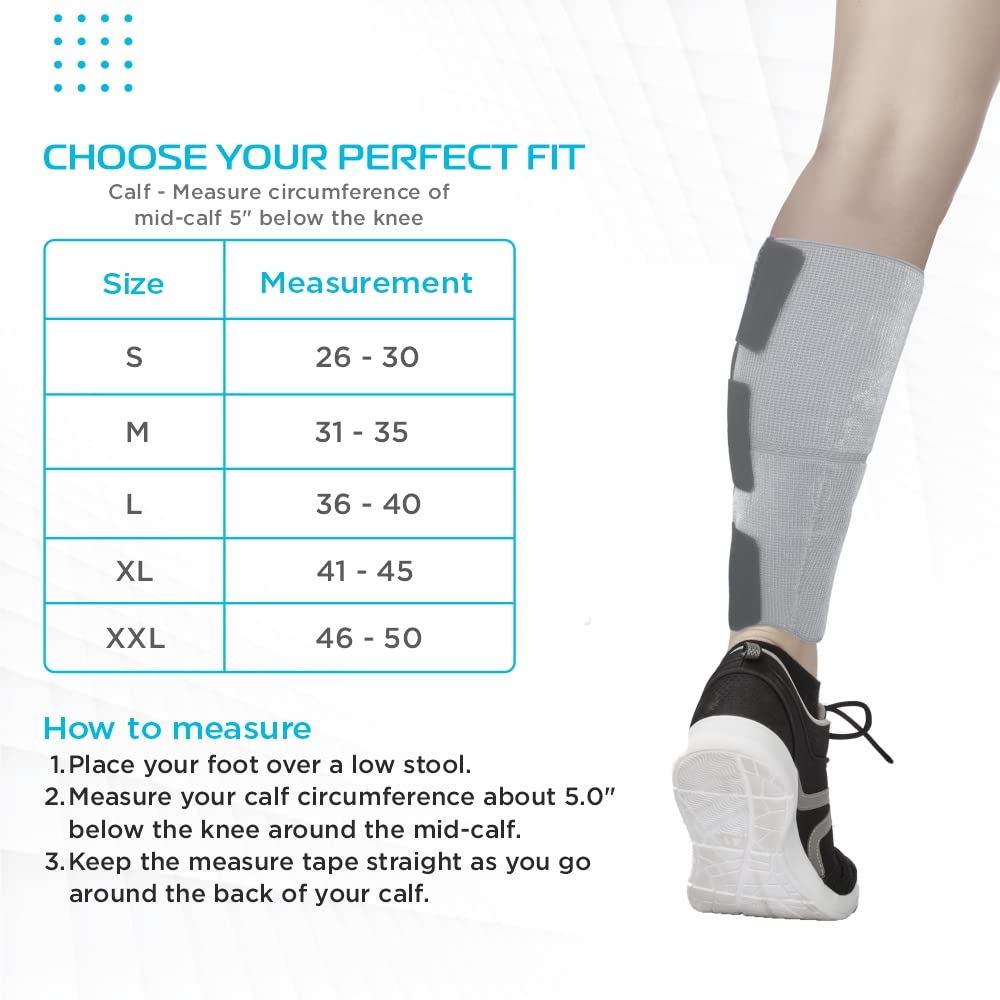 VISSCO LOOP ELASTIC CALF SUPPORT | PROVIDE MILD COMPRESSION TO RELIEF CALF PAIN- GREY (SINGLE PIECE)