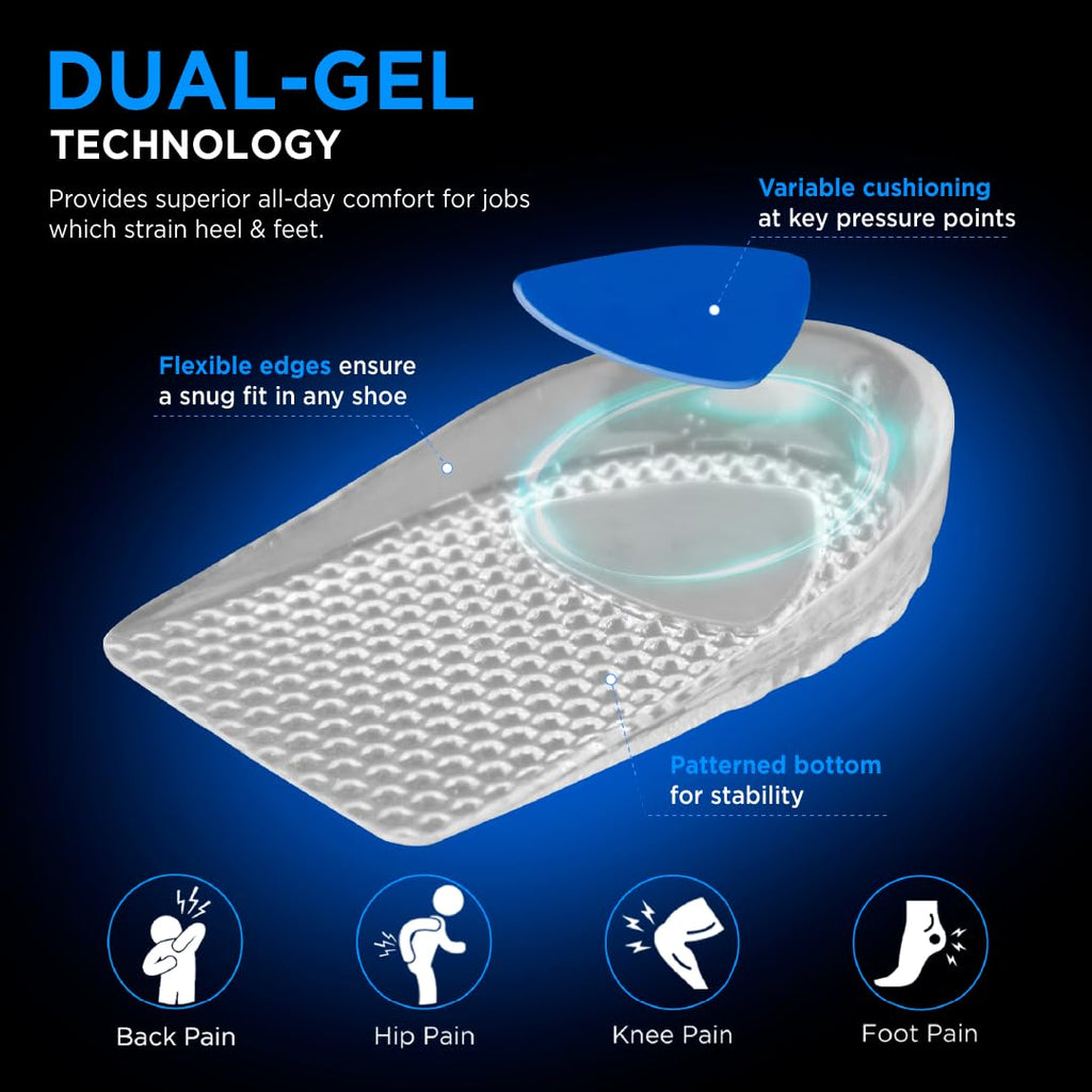 VISSCO FOOTSOL GEL HEEL CUPS | ALL DAY COMFORT HEEL CUSHION FOR PAIN RELIEF