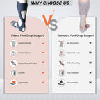 VISSCO FOOT DROP SUPPORT WITH PADDING, FOR PERONEAL NERVE PALSY, FREE STOCKINETTE, LIGHTWEIGHT (GREY)
