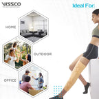 VISSCO KNEE BRACE - LONG (19" BRACE) | IDEAL FIRM KNEE SUPPORT THAT LIMITS KNEE MOTION & STABILIZES KNEE- BEIGE