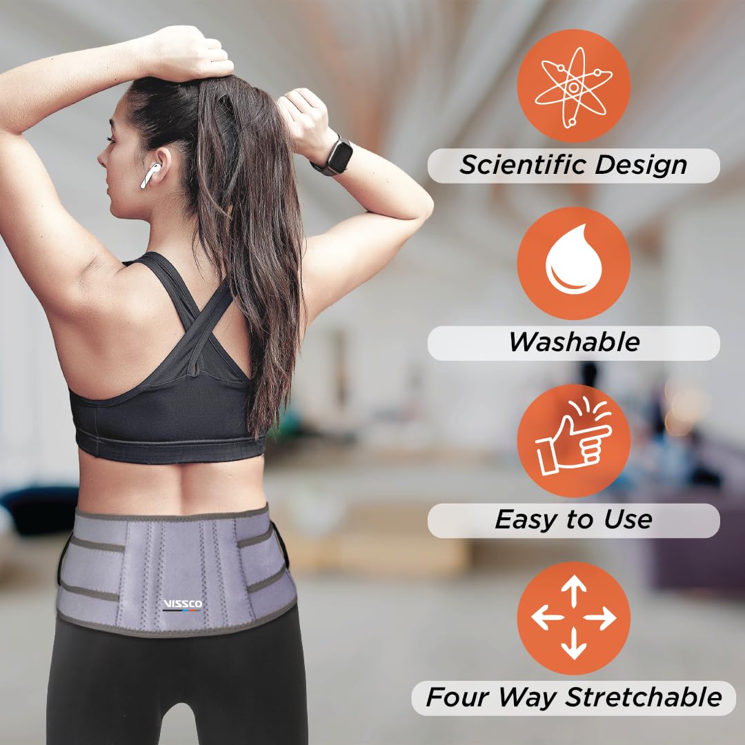 VISSCO NEOPRENE BACK SUPPORT BELT 6" SUPPORT THE LUMBAR SPINE