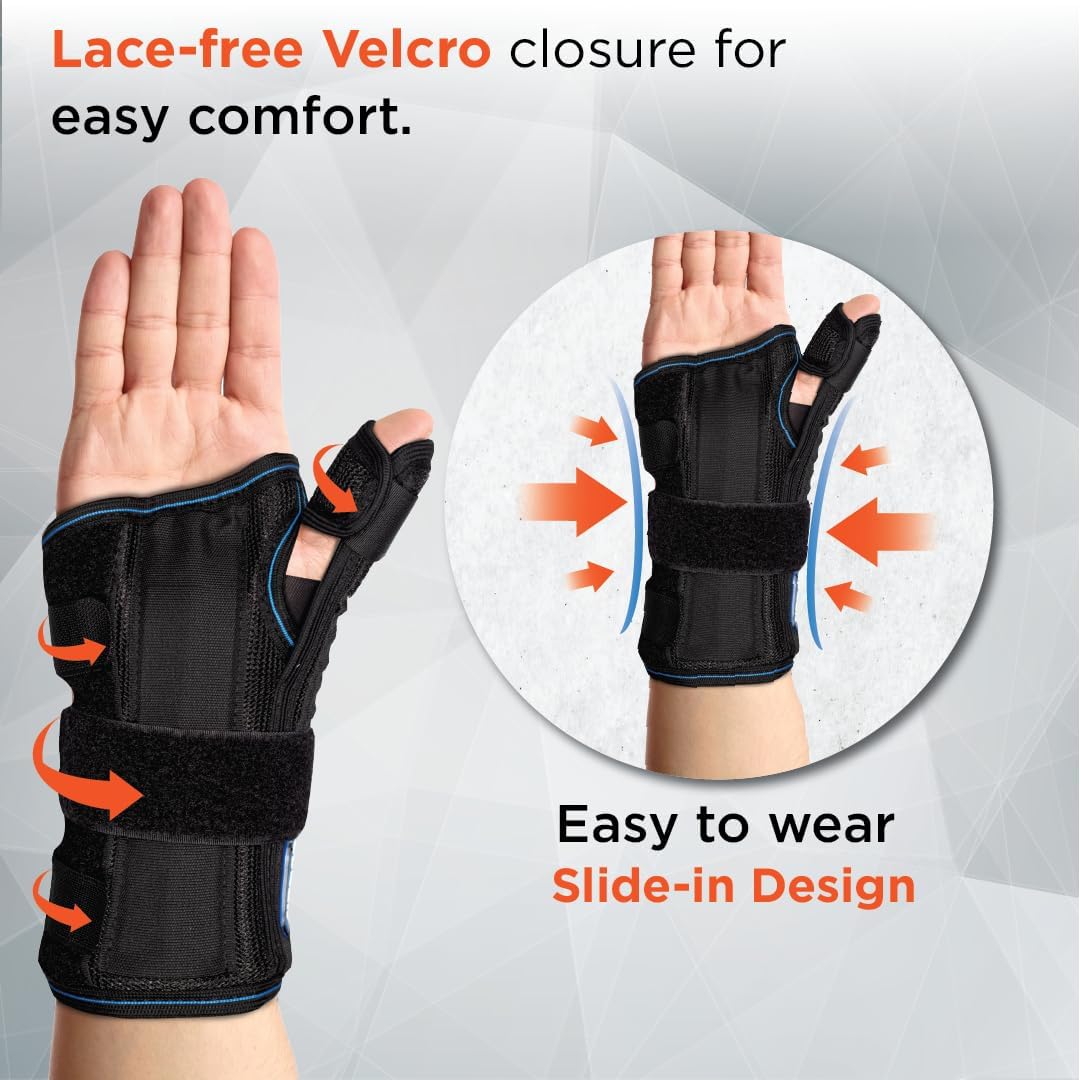 VISSCO WRIST BRACE WITH THUMB SUPPORT - BLACK