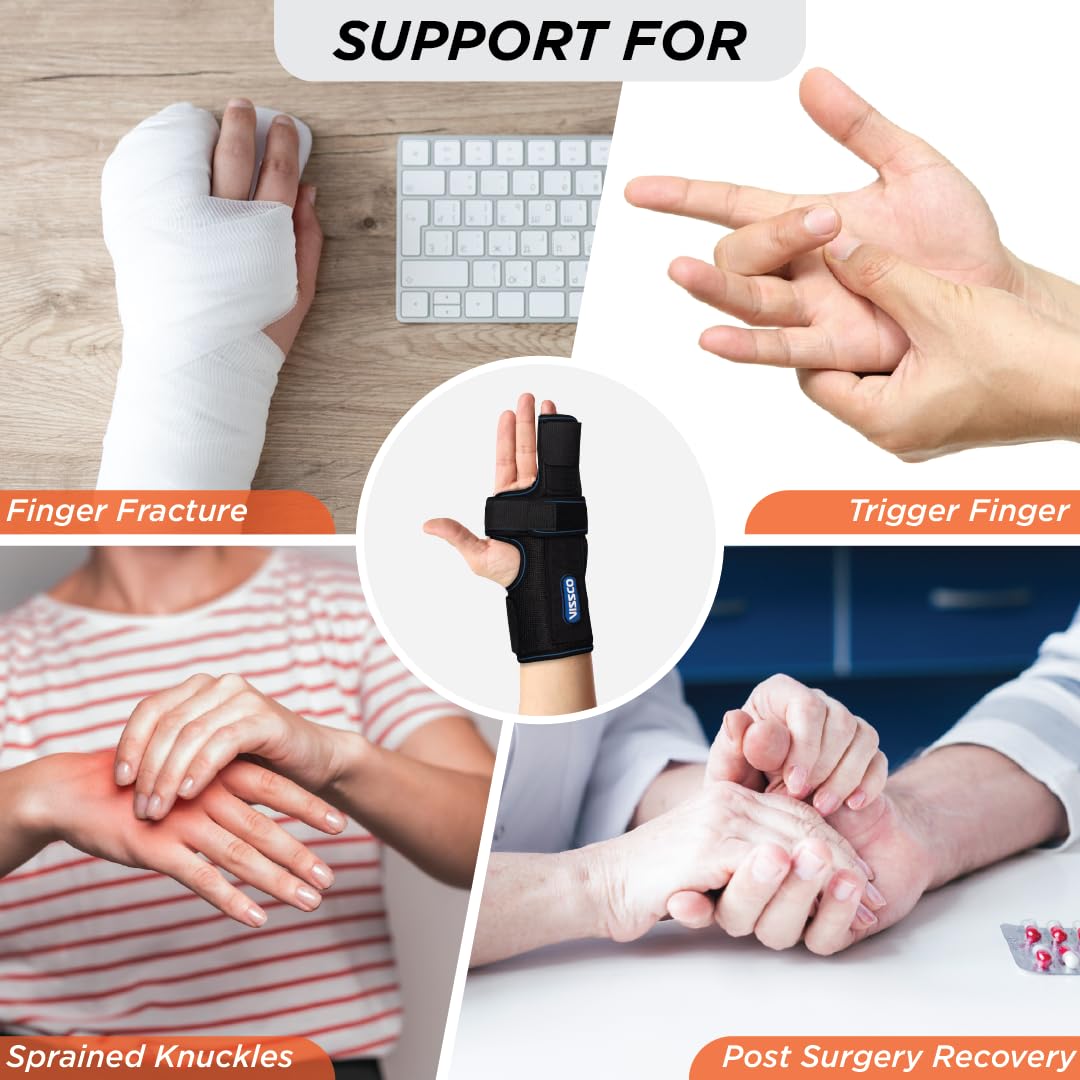 VISSCO BOXER'S SUPPORT BRACE | DETACHABLE SPLINTS (BLACK)
