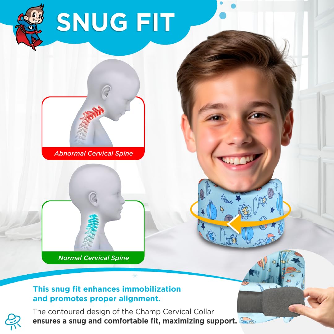 VISSCO CHAMP CERVICAL COLLAR FOR KIDS PROVIDES SUPPORT FROM NECK INJURIES