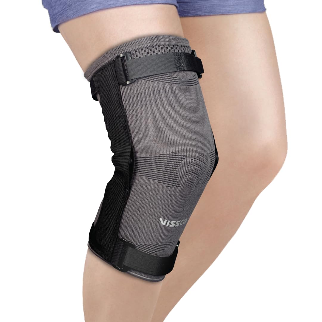 VISSCO HINGED KNEE CAP - GREY (SINGLE PIECE)